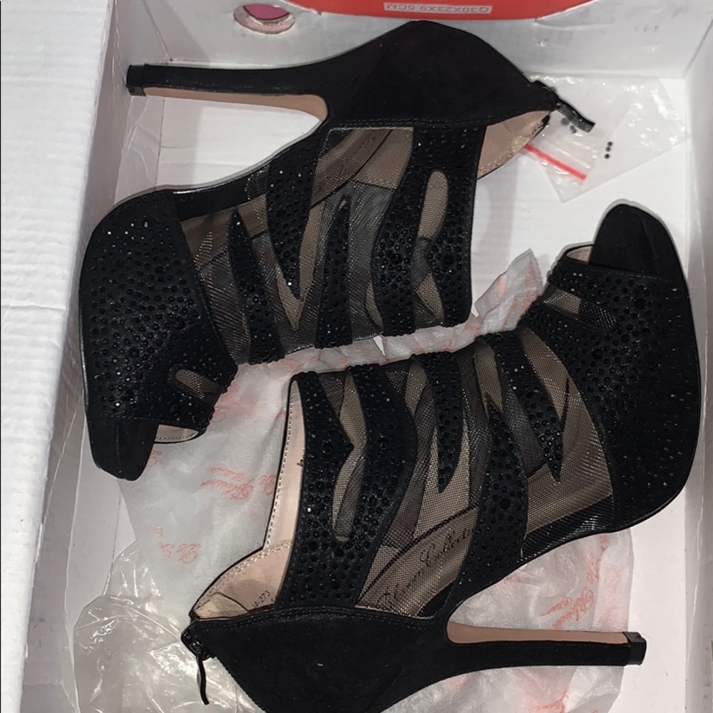 Black Mesh Heels
